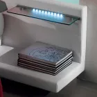 Shtrati i dyfishtë i rrumbullakët i mbuluar në prodhim në Itali Dizajn Ecoleather - Vesio Viadurini