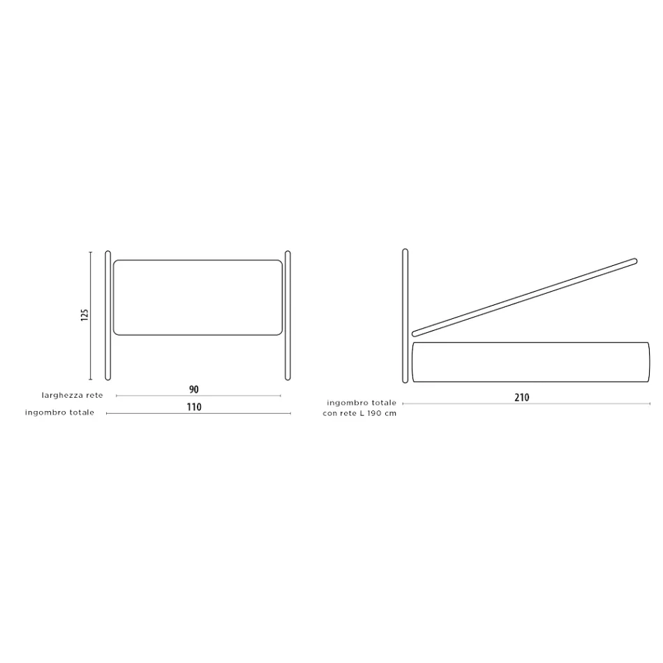 Krevat Tek me Magazinim Fakultativ Prodhuar në Itali - Ciccio Viadurini