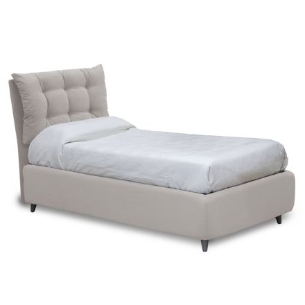 Krevat teke me krevatë të mbushur dhe këmbë, Prodhuar në Itali - Aaron Viadurini