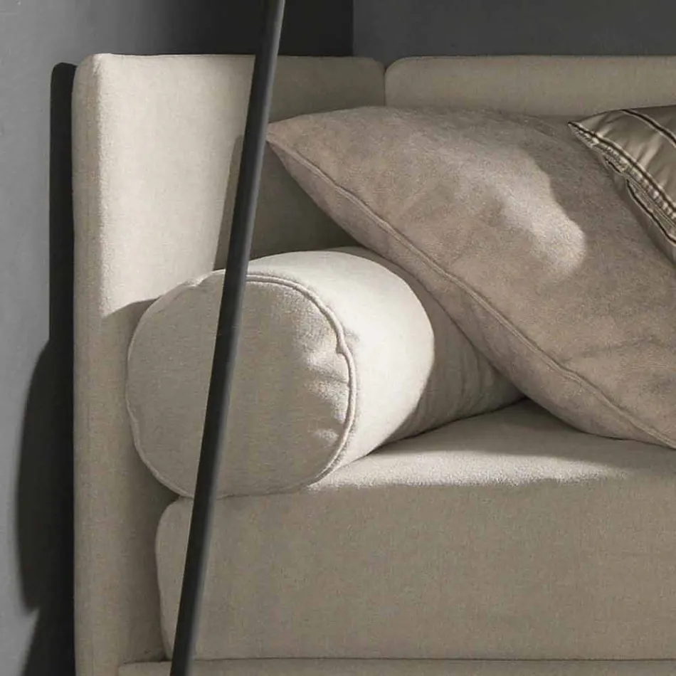 Shtrati i vetëm me headboard në formë dhe panelin anësor, Line8 Bolzan Viadurini