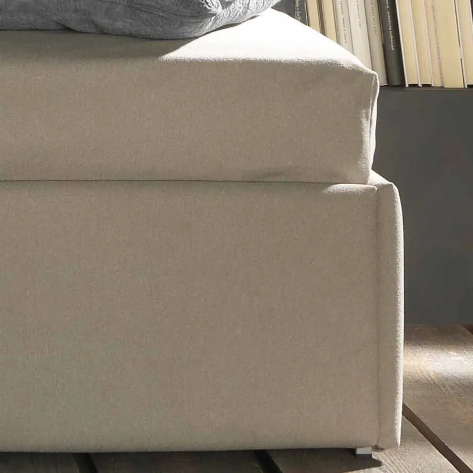 Shtrati i vetëm me headboard në formë dhe panelin anësor, Line8 Bolzan Viadurini