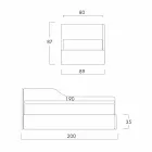 Shtrati i vetëm me headboard në formë dhe panelin anësor, Line8 Bolzan Viadurini