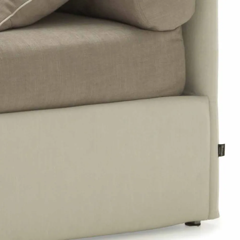 Shtrati i vetëm me strukturë headboard, hekuri dhe druri Linja nga Bolzan Viadurini