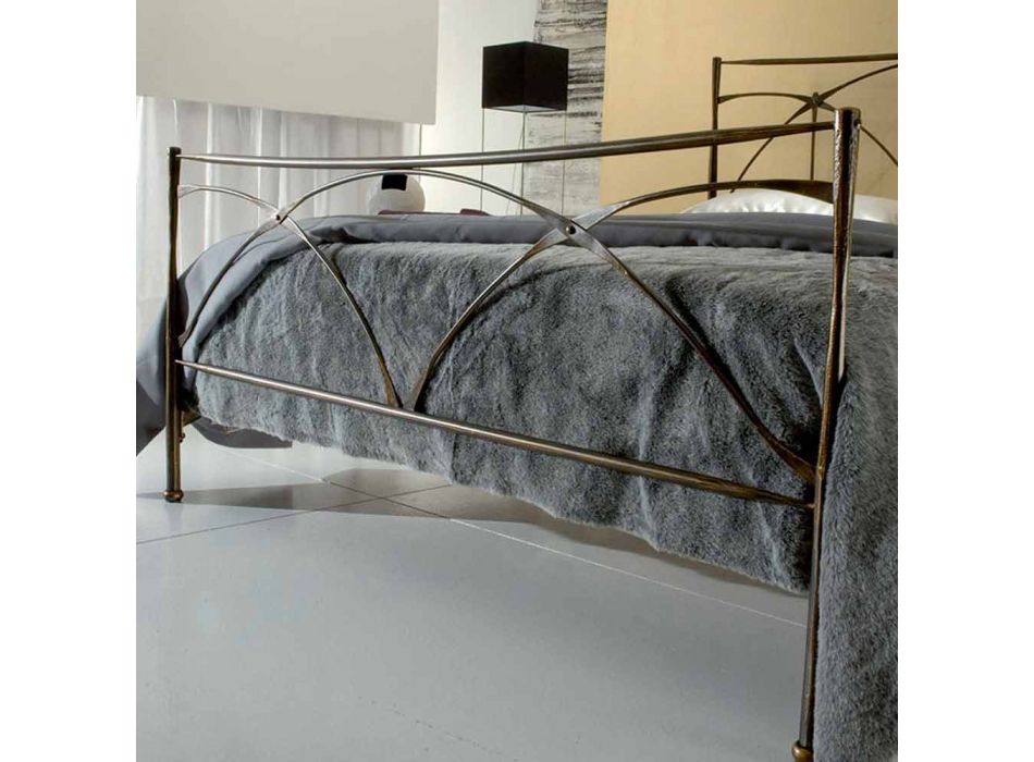 Një krevat dhe një gjysmë katror i punuar me hekur të farkëtuar Viadurini