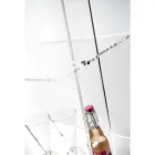 Raft librash në mur në dizajn transparent pleksiglas deri në 4 elemente - Trezza Viadurini