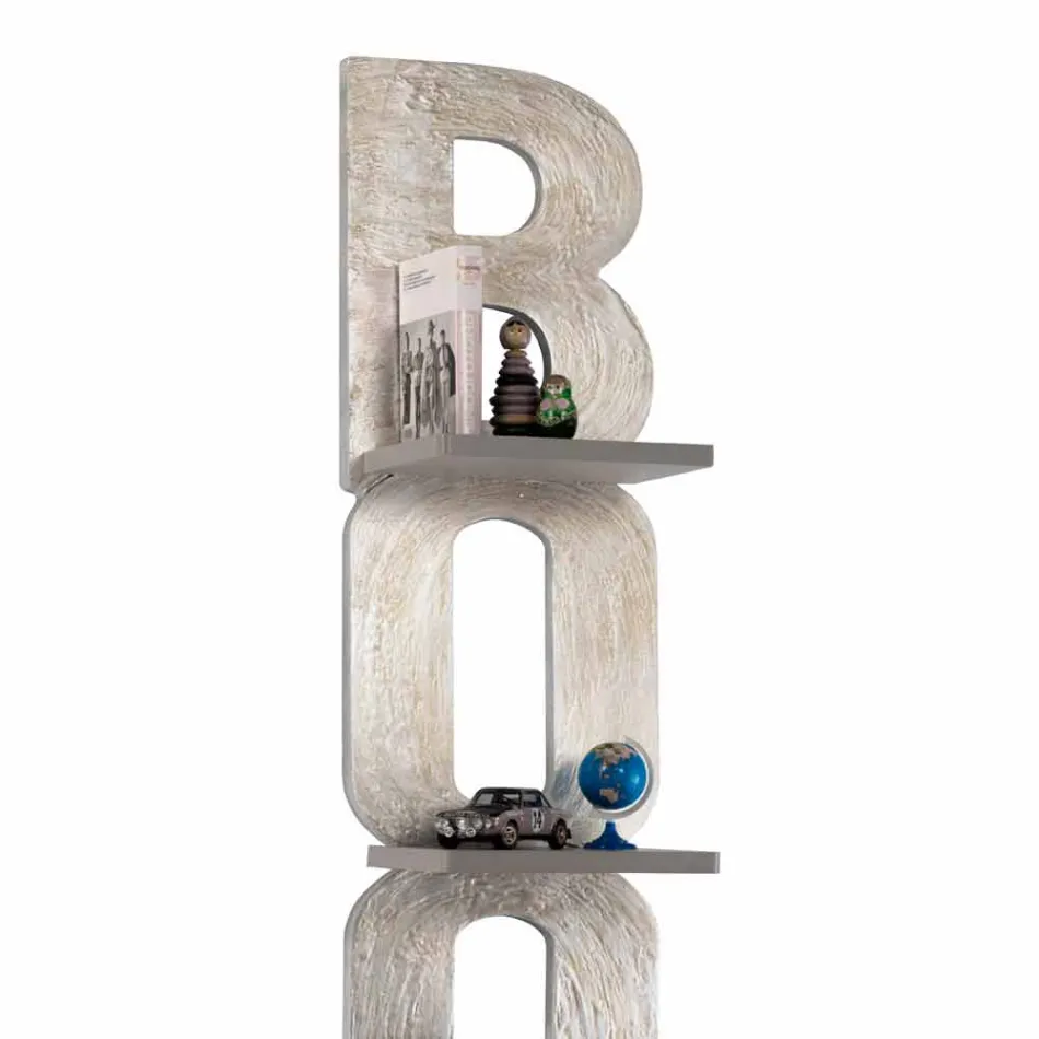 Raft librash muri me një dizajn të punuar me dorë në Itali 3 rafte Nicla Viadurini