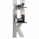 Raft librash muri me një dizajn të punuar me dorë në Itali 3 rafte Nicla Viadurini