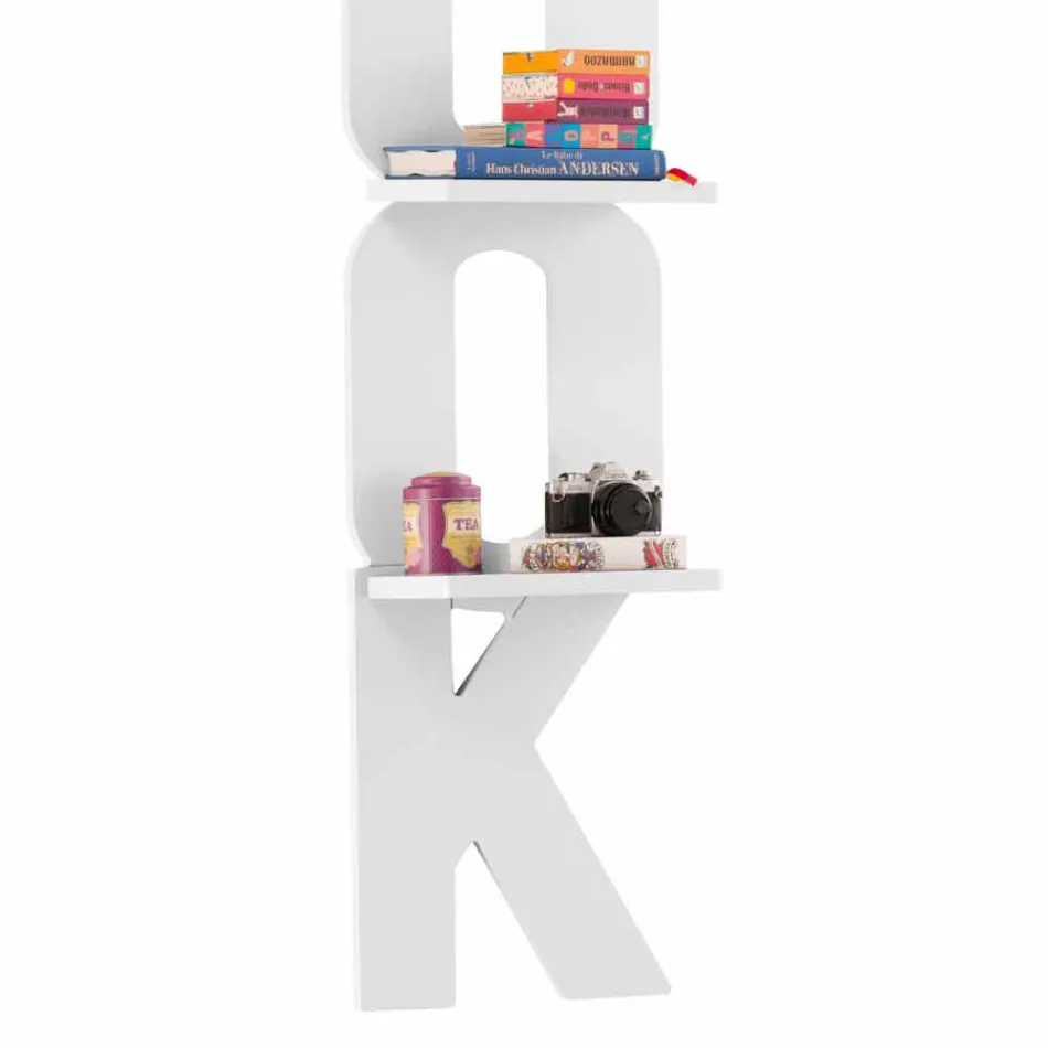 Raft librash muri me një dizajn të punuar me dorë në Itali 3 rafte Nicla Viadurini