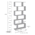 Raft librash muri me dizajn vertikal Dhomë ndenjeje në 3 përfundime druri - Minetta Viadurini