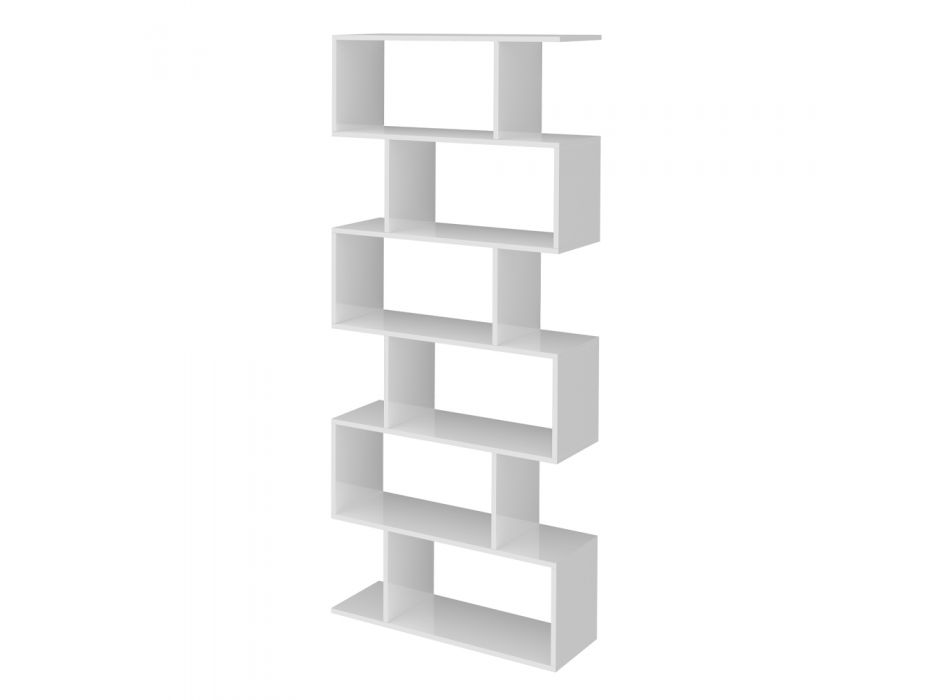 Raft librash muri me dizajn vertikal Dhomë ndenjeje në 3 përfundime druri - Minetta Viadurini