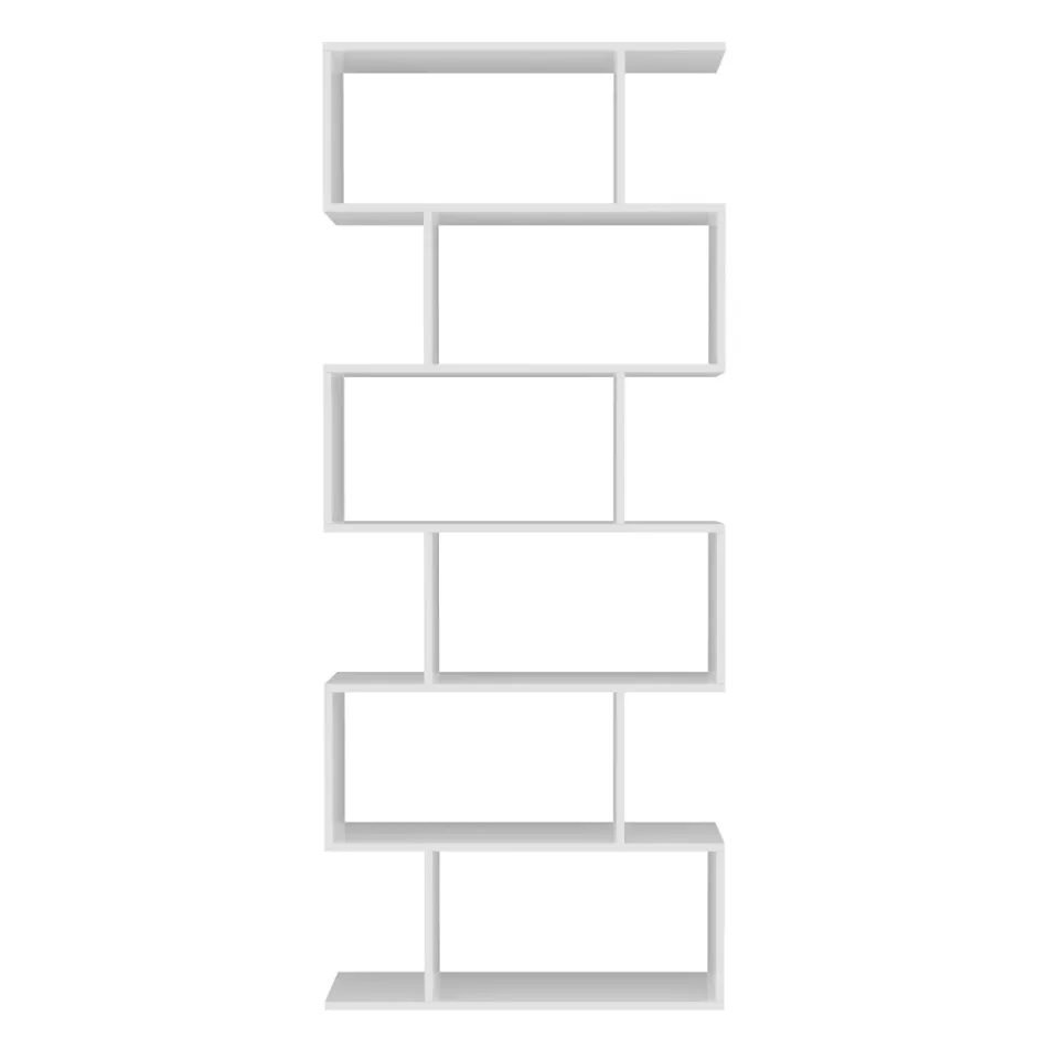 Raft librash muri me dizajn vertikal Dhomë ndenjeje në 3 përfundime druri - Minetta Viadurini