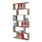 Raft librash muri me dizajn vertikal Dhomë ndenjeje në 3 përfundime druri - Minetta Viadurini
