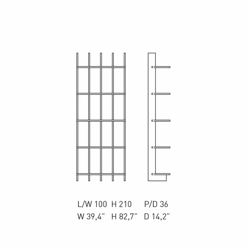 Shabby Chic Bookcase Bookcase in Design White Ash Wood - Babele Viadurini