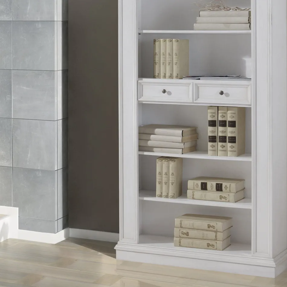 Raft librash me 6 ndarje të hapura dhe 2 sirtarë Prodhuar në Itali - Flora Viadurini