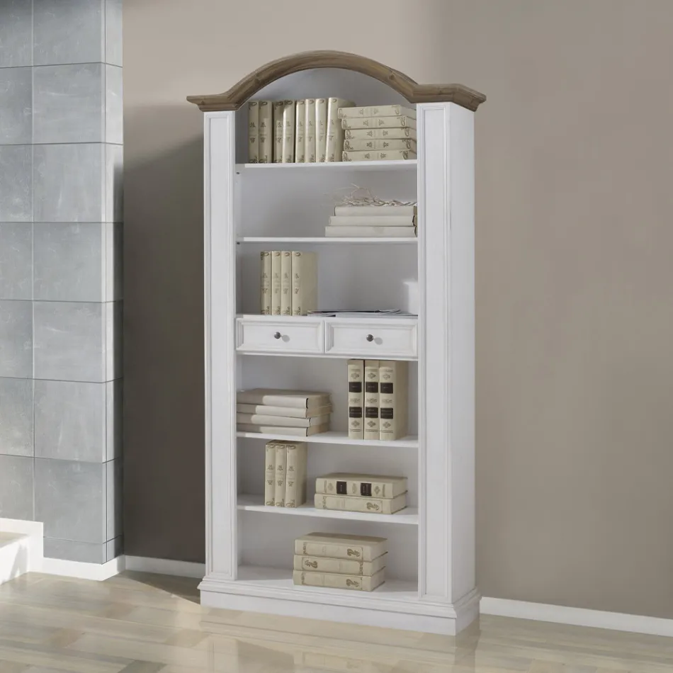 Raft librash me 6 ndarje të hapura dhe 2 sirtarë Prodhuar në Itali - Flora Viadurini