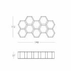 Rrëshqisni raft librash me mur me ngjyra Hexa prodhuar në Itali Viadurini