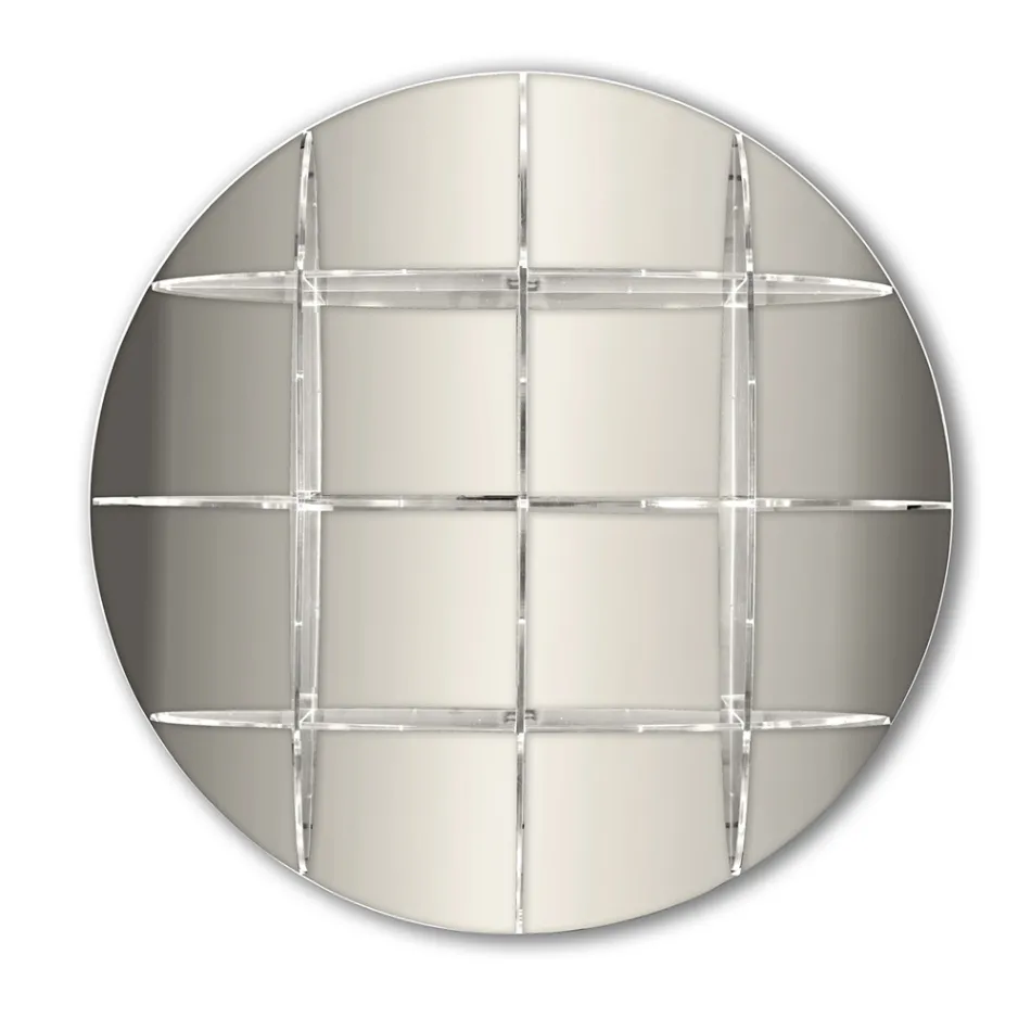 Raft librash muri të rrumbullakëta në pleksiglas ari ose argjendi Prodhuar në Itali - Lizzy Viadurini