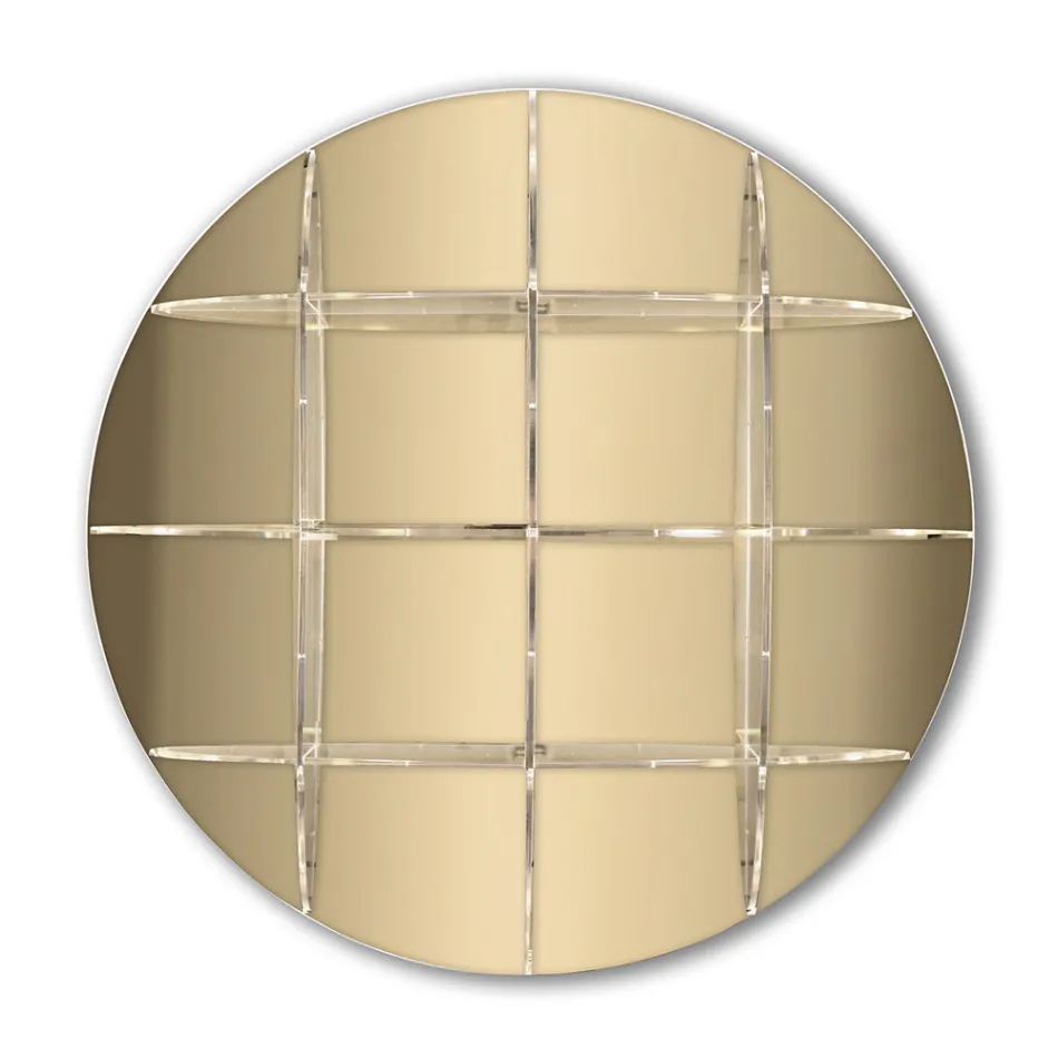 Raft librash muri të rrumbullakëta në pleksiglas ari ose argjendi Prodhuar në Itali - Lizzy Viadurini