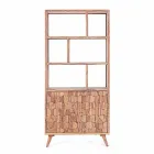 Raft librash për dysheme me dizajn të cilësisë së mirë në lëvizje prej druri dhe çeliku - Ventador Viadurini