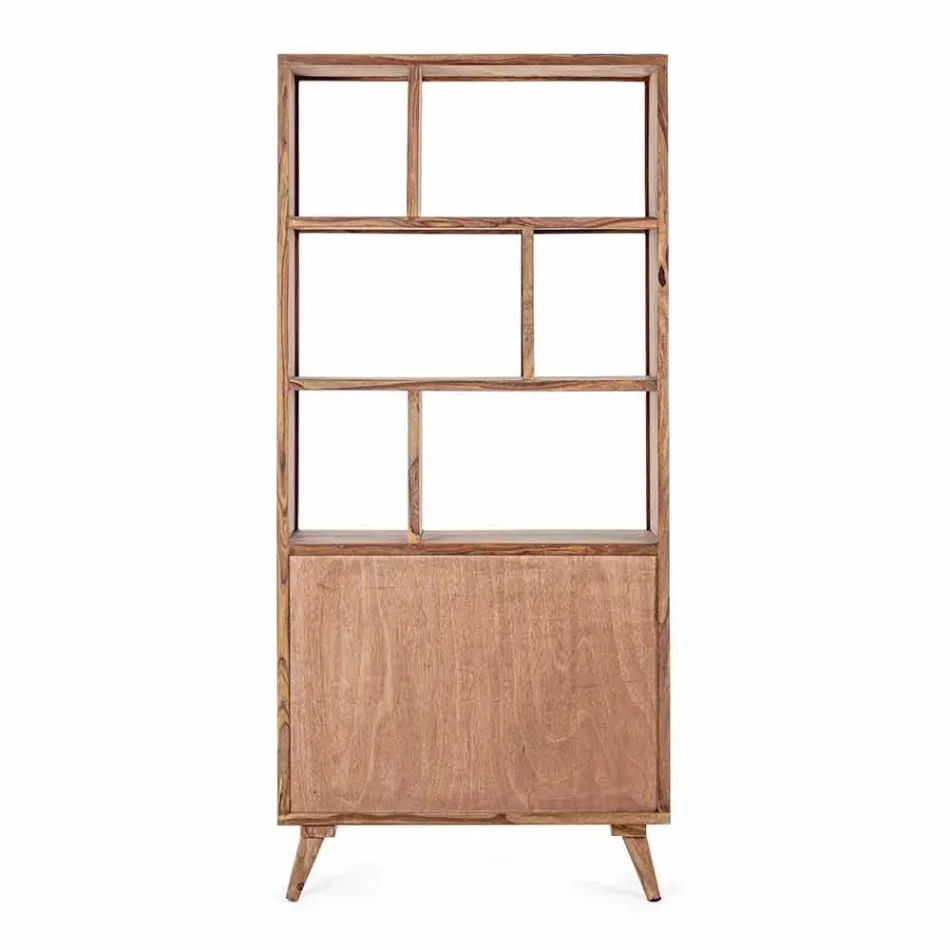 Raft librash për dysheme me dizajn të cilësisë së mirë në lëvizje prej druri dhe çeliku - Ventador Viadurini