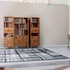 Raft librash për dysheme me dizajn të cilësisë së mirë në lëvizje prej druri dhe çeliku - Ventador Viadurini