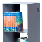 Libraria e dyshemesë moderne e zezë, e kuqe, e bardhë ose gri e hekurt e bërë në Itali - Pls Viadurini