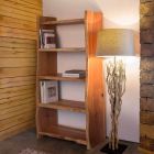 Rafte librash me dysheme moderne në Dru akacie me 5 rafte Homemotion - Lauro Viadurini