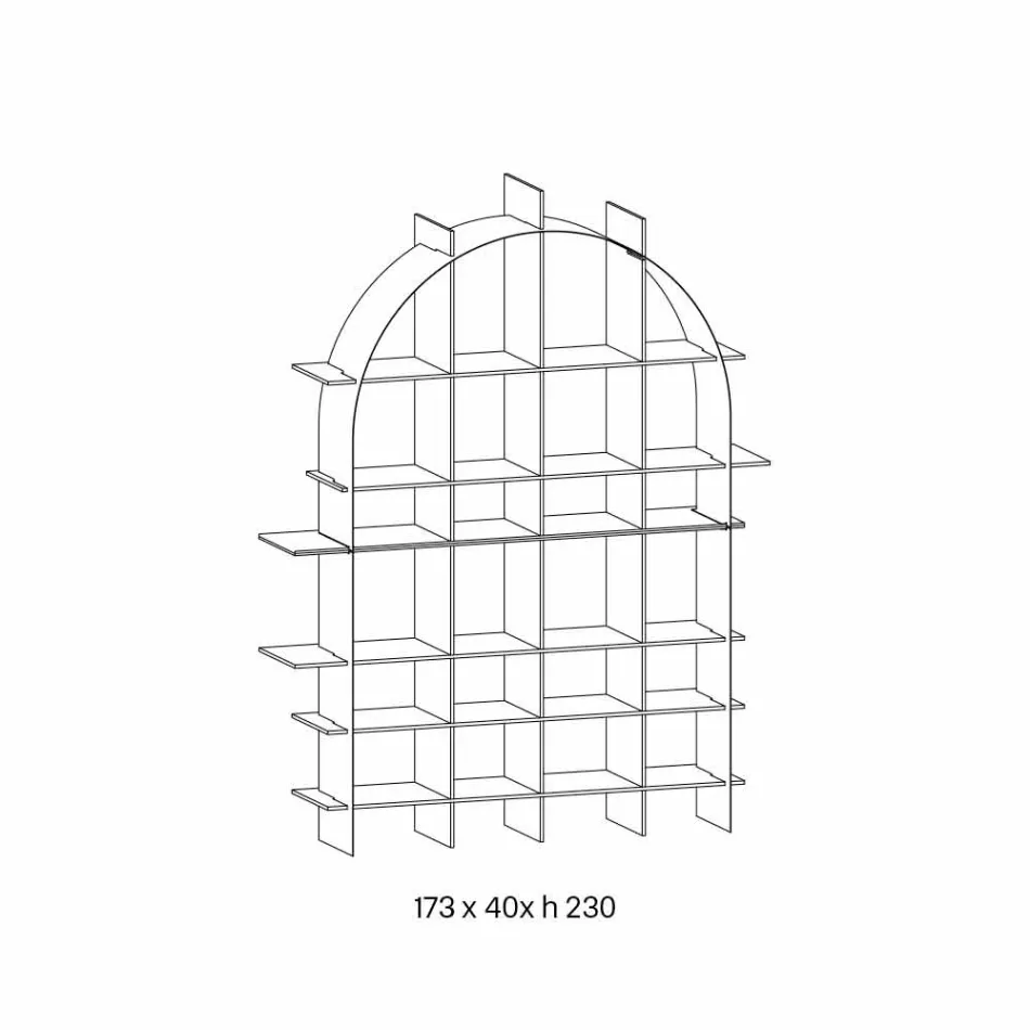 Librar i pavarur me hark në gotë të tymosur dhe dizajn bronzi të krehur - Marco Viadurini