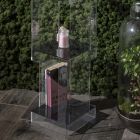 Raft librash në këmbë në kristal akrilik transparent ose të tymosur - Icaria Viadurini