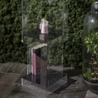 Raft librash në këmbë në kristal akrilik transparent ose të tymosur - Icaria Viadurini