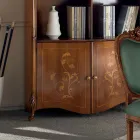 Raft librash në drurin e arrës Bassano të inkorporuar me dyer Prodhuar në Itali - Commodo Viadurini