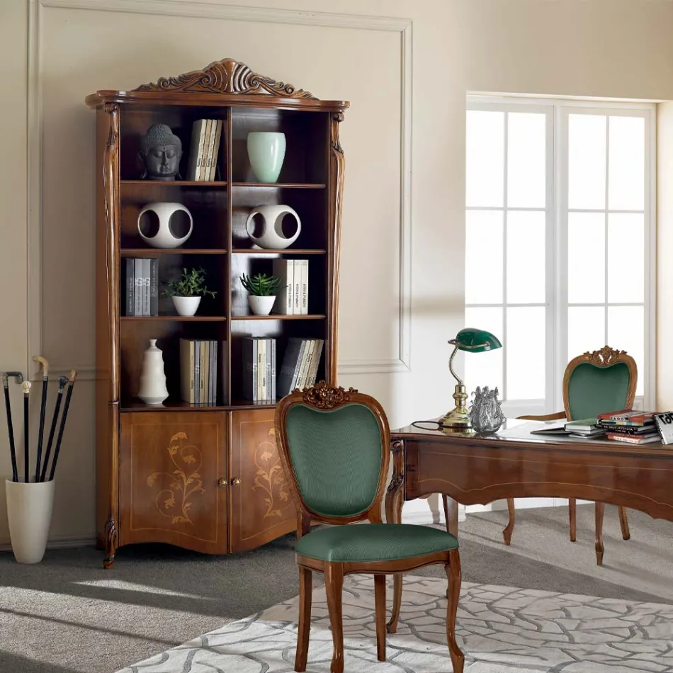 Raft librash prej druri të arrës Bassano me dyer të prodhuara në Itali - Commodo Viadurini