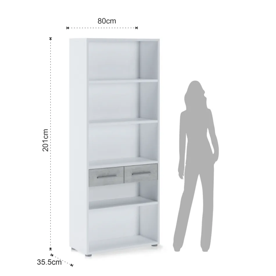 Raft librash prej druri të veshur me melaminë në madhësi të ndryshme - kallaj Viadurini