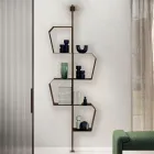 Raft librash metalik i lyer me këmbë të rregullueshme, i prodhuar në Itali - Fernanda Viadurini