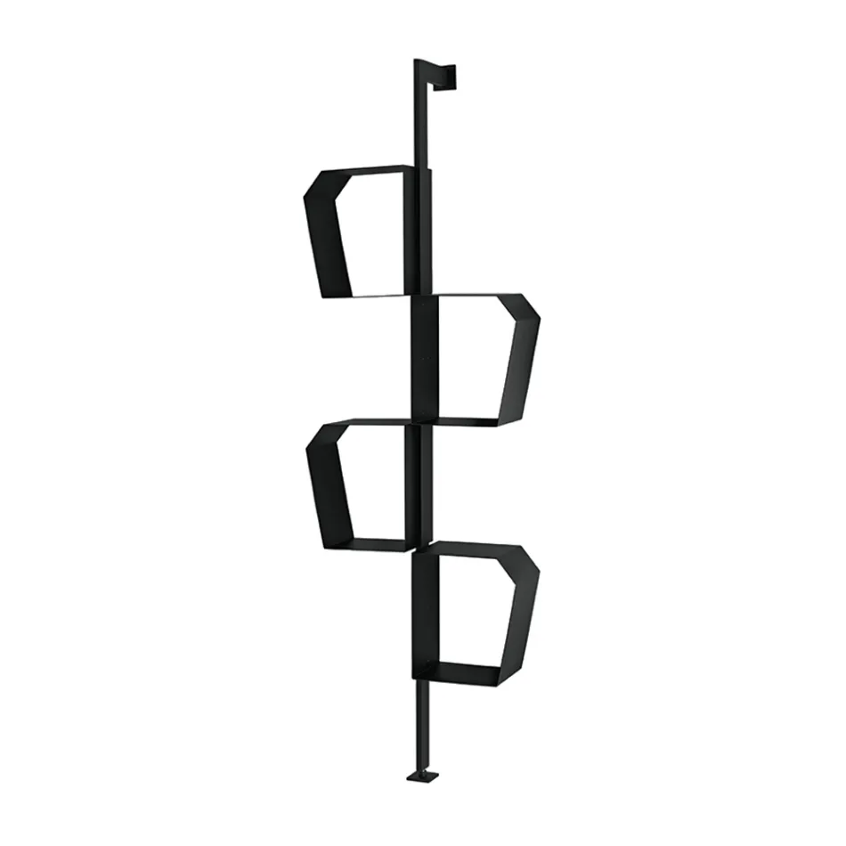 Raft librash metalik i lyer me këmbë të rregullueshme, i prodhuar në Itali - Fernanda Viadurini