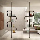 Raft librash metalik i lyer me këmbë të rregullueshme, i prodhuar në Itali - Fernanda Viadurini