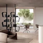 Raft librash metalik i lyer me këmbë të rregullueshme, i prodhuar në Itali - Fernanda Viadurini