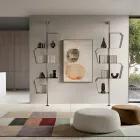 Raft librash metalik i lyer me këmbë të rregullueshme, i prodhuar në Itali - Fernanda Viadurini