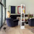 Librari me dysheme moderne me rafte metalikë të bardhë të bëra në Itali - Bolivi Viadurini