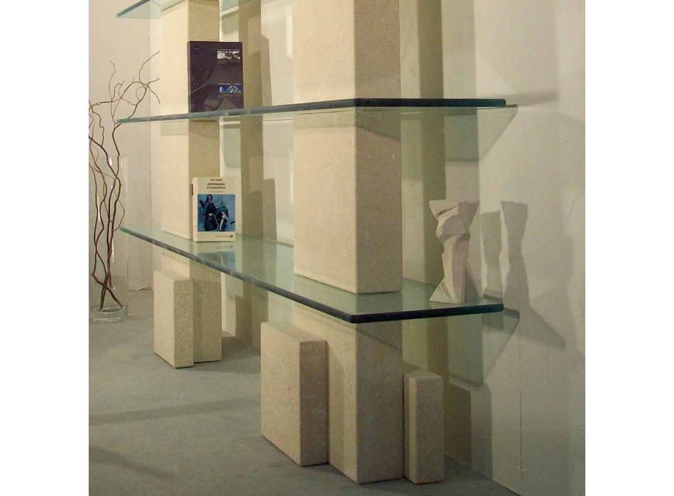 Rroba bashkëkohore modulare prej guri dhe rafte kristali nga Poplia Viadurini