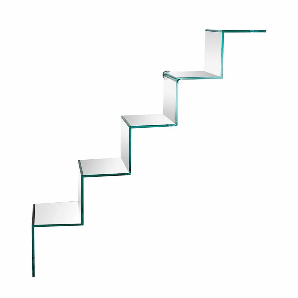 Rafte librash për objekte në mur Dizajn origjinal në Shkallë qelqi - Volano Viadurini