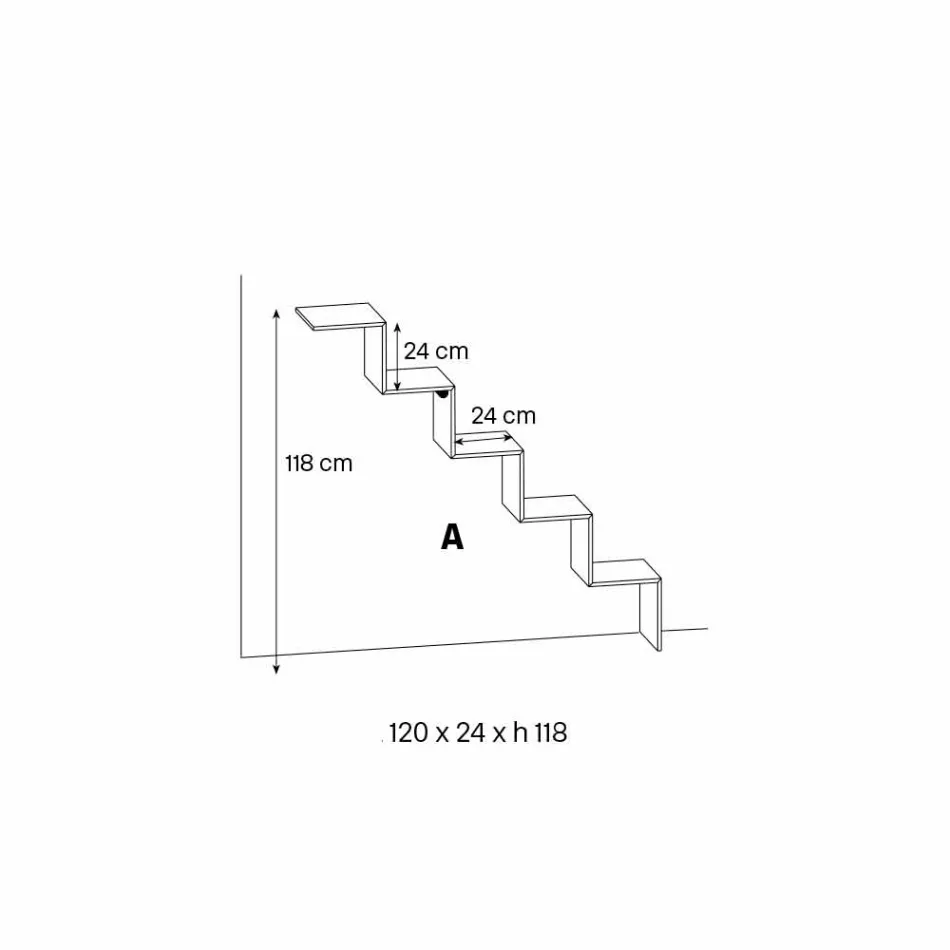 Rafte librash për objekte në mur Dizajn origjinal në Shkallë qelqi - Volano Viadurini