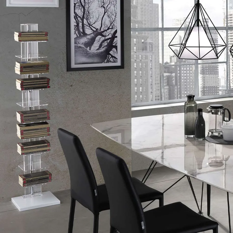 Raft librash nga akrilik transparent - krom Viadurini