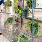 Rreth librave të dhomës së ndenjes në xham jashtëzakonisht të pastër me ose pa sirtarë Prodhuar në Itali - Linzy Viadurini