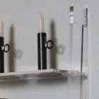 Raft librash të dhomës së ndenjes në kristal akrilik transparent 2 përmasash - Parotta Viadurini