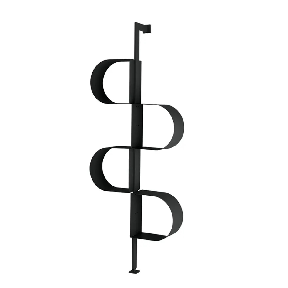 Raft librash vertikal metalik i lyer Fatima me këmbë të rregullueshme Viadurini