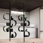 Raft librash vertikal metalik i lyer Fatima me këmbë të rregullueshme Viadurini