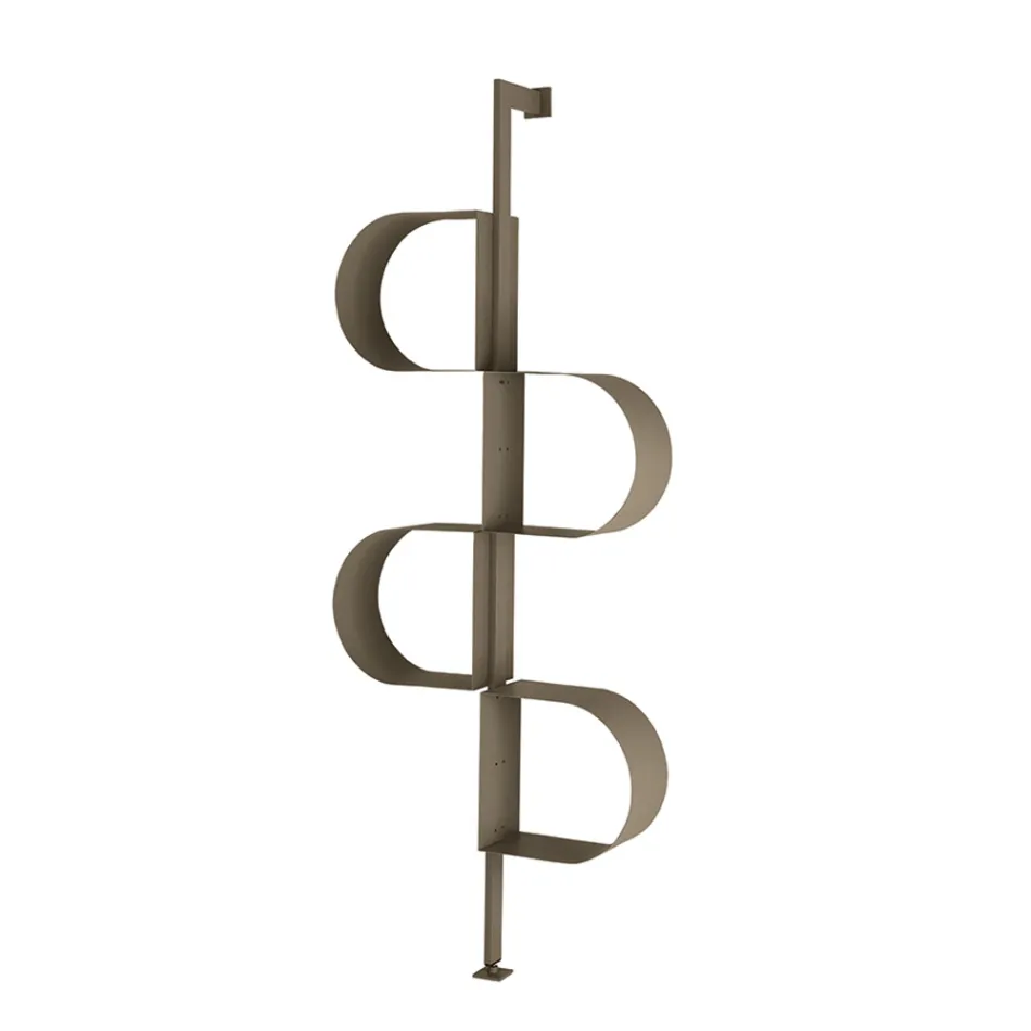 Raft librash vertikal metalik i lyer Fatima me këmbë të rregullueshme Viadurini