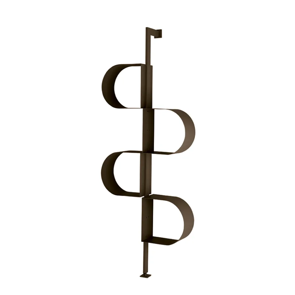 Raft librash vertikal metalik i lyer Fatima me këmbë të rregullueshme Viadurini