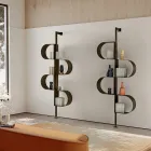 Raft librash vertikal metalik i lyer Fatima me këmbë të rregullueshme Viadurini